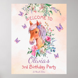 Pastel roze baby paardenmeester poster
