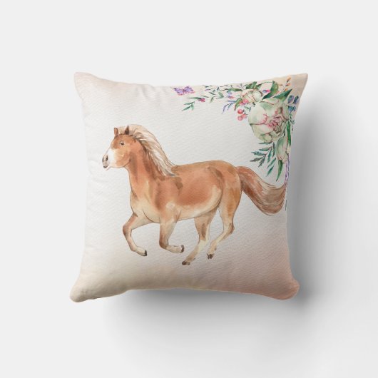 Pastel roze baby paardenpaardbevingsstatussen, bab kussen (Achterkant)