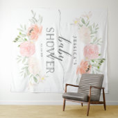 Pastel Roze Baby Shower Achtergrond Foto Booth Wandkleed (In Situ (horizontaal))