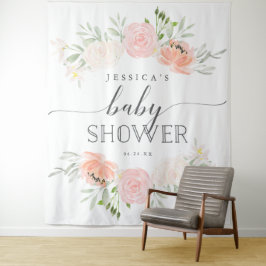 Pastel Roze Baby Shower Achtergrond Fotohokje Wandkleed