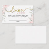 Pastel roze baby shower Diaper Raffle Informatiekaartje (Voorkant / Achterkant)