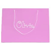 Pastel Roze Baby shower Gift Bag Groot Cadeauzakje (Voorkant)