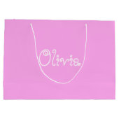 Pastel Roze Baby shower Gift Bag Groot Cadeauzakje (Achterkant)
