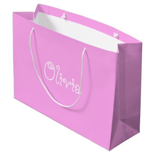 Pastel Roze Baby shower Gift Bag Groot Cadeauzakje (Achterkant Gekanteld)