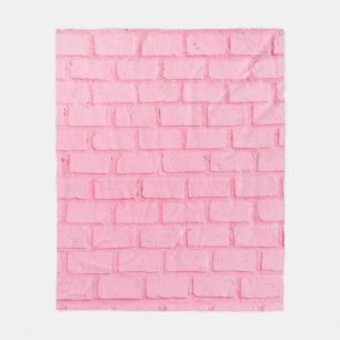 Pastel roze baksteen achtergrond wand textuur roze fleece deken