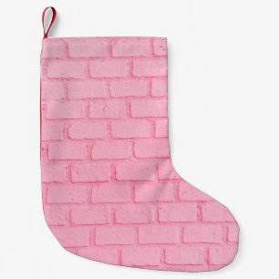 Pastel roze baksteen achtergrond wand textuur roze kleine kerstsok