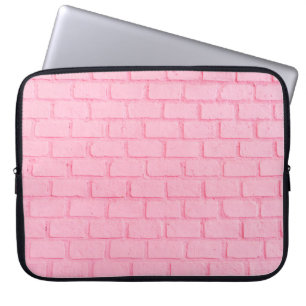 Pastel roze baksteen achtergrond wand textuur roze laptop sleeve