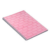 Pastel roze baksteen achtergrond wand textuur roze notitieboek (Rechterzijde)