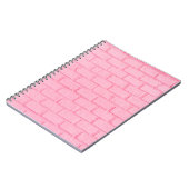Pastel roze baksteen achtergrond wand textuur roze notitieboek (Linkerzijde)