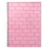 Pastel roze baksteen achtergrond wand textuur roze notitieboek (Voorkant)