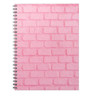 Pastel roze baksteen achtergrond wand textuur roze notitieboek