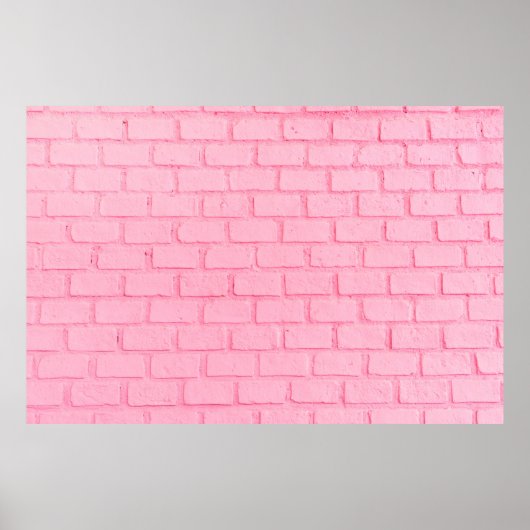 Pastel roze baksteen achtergrond wand textuur roze poster (Voorkant)