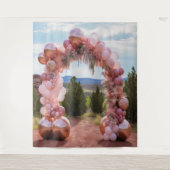  Pastel Roze Ballonboog Hangen Wandkleed (Voorkant)