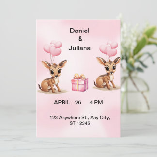 Pastel Roze Ballonnen Huwelijksuitnodiging Sjabloo Save The Date