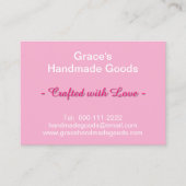 Pastel Roze Bedrijfsfoto's QR Codes 3.5 x 2.5 Visitekaartje (Voorkant)