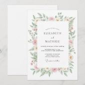 Pastel Roze Blad Eucalyptus Bruiloft Kaart (Voorkant / Achterkant)
