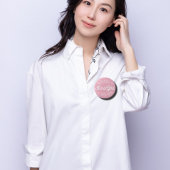 Pastel Roze bladeren - Het is een meisje Ronde Button 4,0 Cm