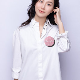 Pastel Roze bladeren - Het is een meisje Ronde Button 4,0 Cm