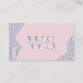 Pastel Roze & Blauw Abstract Trendy Monogram Moder Visitekaartje (Voorkant)