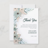 Pastel Roze Blauw Bloemen Bruiloft Papier Quilling Bedankkaart (Voorkant)