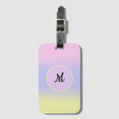 Pastel Roze Blauw en Geel met Monogram Bagagelabel (Voorkant (verticaal))