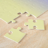Pastel Roze Blauw en Geel met Monogram Legpuzzel (Zijkant)