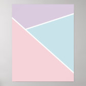 Pastel roze, blauw en Paars geometrisch Poster (Voorkant)