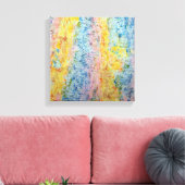 Pastel roze blauw geel getextureerd modern Abstrac Canvas Afdruk (Insitu (Woonkamer))
