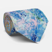 Pastel roze blauw geel getextureerd modern Abstrac Stropdas (Opgerold)