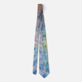 Pastel roze blauw geel getextureerd modern Abstrac Stropdas (Achterkant)