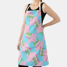 Pastel Roze Blauw Geruit Dango All-Over Schort