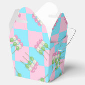 Pastel Roze Blauw Geruit Dango Favoriete Doos Bedankdoosjes (Geopend)