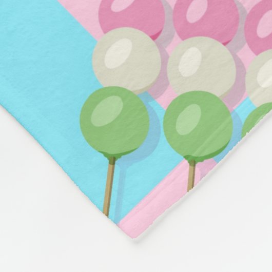 Pastel Roze Blauw Geruit Dango Fleece Deken (Hoek)