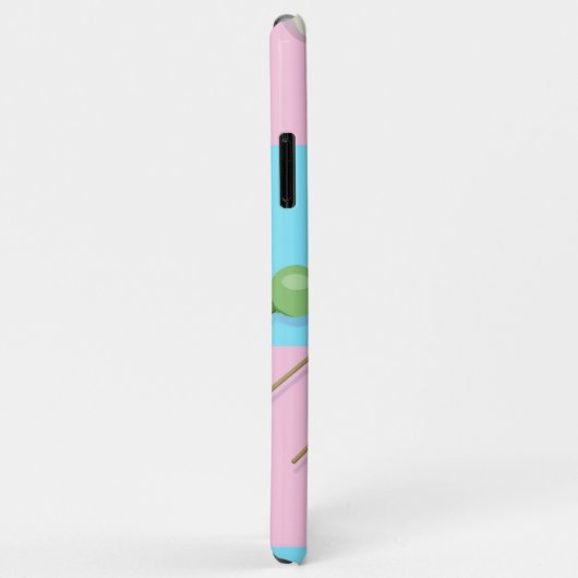 Pastel Roze Blauw Geruit Dango iPhone Case (Achterkant/rechts)