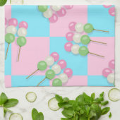 Pastel Roze Blauw Geruit Dango Keuken Handdoeken (Gevouwen)