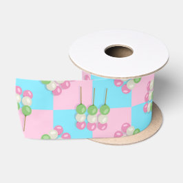 Pastel Roze Blauw Geruit Dango lint