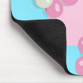Pastel Roze Blauw Geruit Dango Mousepad Muismat (Hoek)