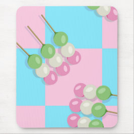 Pastel Roze Blauw Geruit Dango Mousepad Muismat