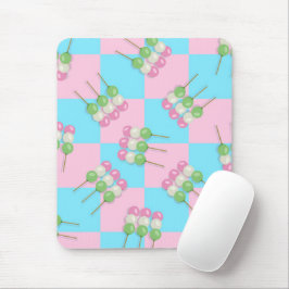 Pastel Roze Blauw Geruit Dango Mousepad Muismat