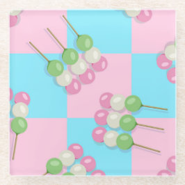 Pastel Roze Blauw Geruit Dango Onderzetter