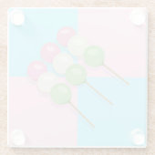 Pastel Roze Blauw Geruit Dango Onderzetter (Achterkant)