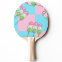 Pastel Roze Blauw Geruit Dango Ping Pong Paddle