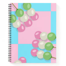 Pastel Roze Blauw Geruit Dango Spiral Notitieboek