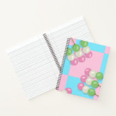 Pastel Roze Blauw Geruit Dango Spiral Notitieboek (Binnen)