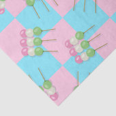 Pastel Roze Blauw Geruit Dango Tissue Papier (Detail)