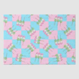 Pastel Roze Blauw Geruit Dango Tissue Papier