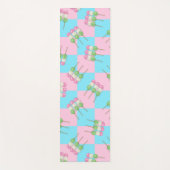 Pastel Roze Blauw Geruit Dango Yoga Mat (Voorkant)