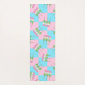 Pastel Roze Blauw Geruit Dango Yoga Mat (Achterkant)