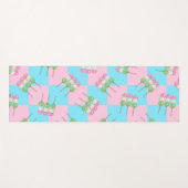 Pastel Roze Blauw Geruit Dango Yoga Mat (Voorkant (horizontaal))