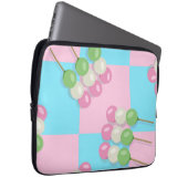 Pastel Roze Blauw Geruite Dango Electronics Bag Laptop Sleeve (Voorkant Rechts)